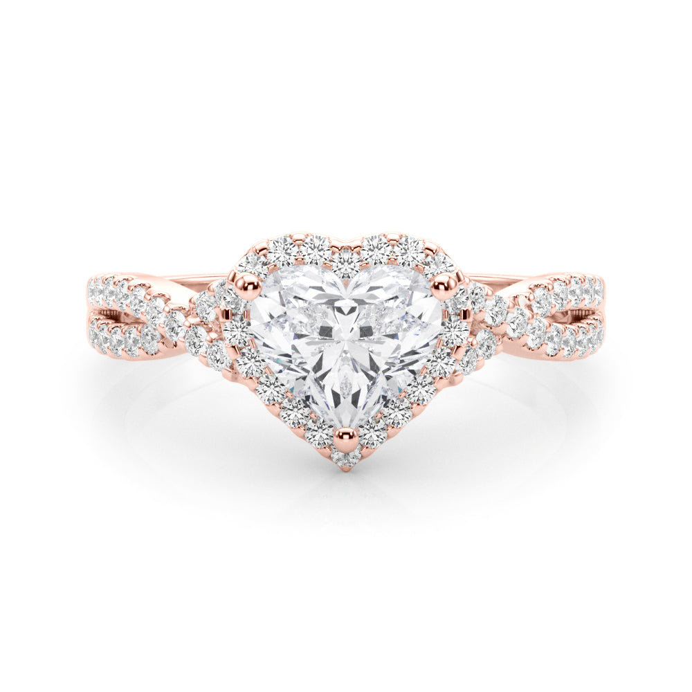 Artisan Multi-Row Round Diamond Engagement Ring in 10K/14K gold and platinum with certified lab-grown or natural diamonds