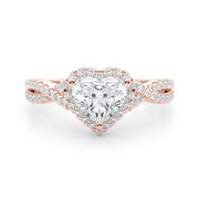 Artisan Multi-Row Round Diamond Engagement Ring in 10K/14K gold and platinum with certified lab-grown or natural diamonds