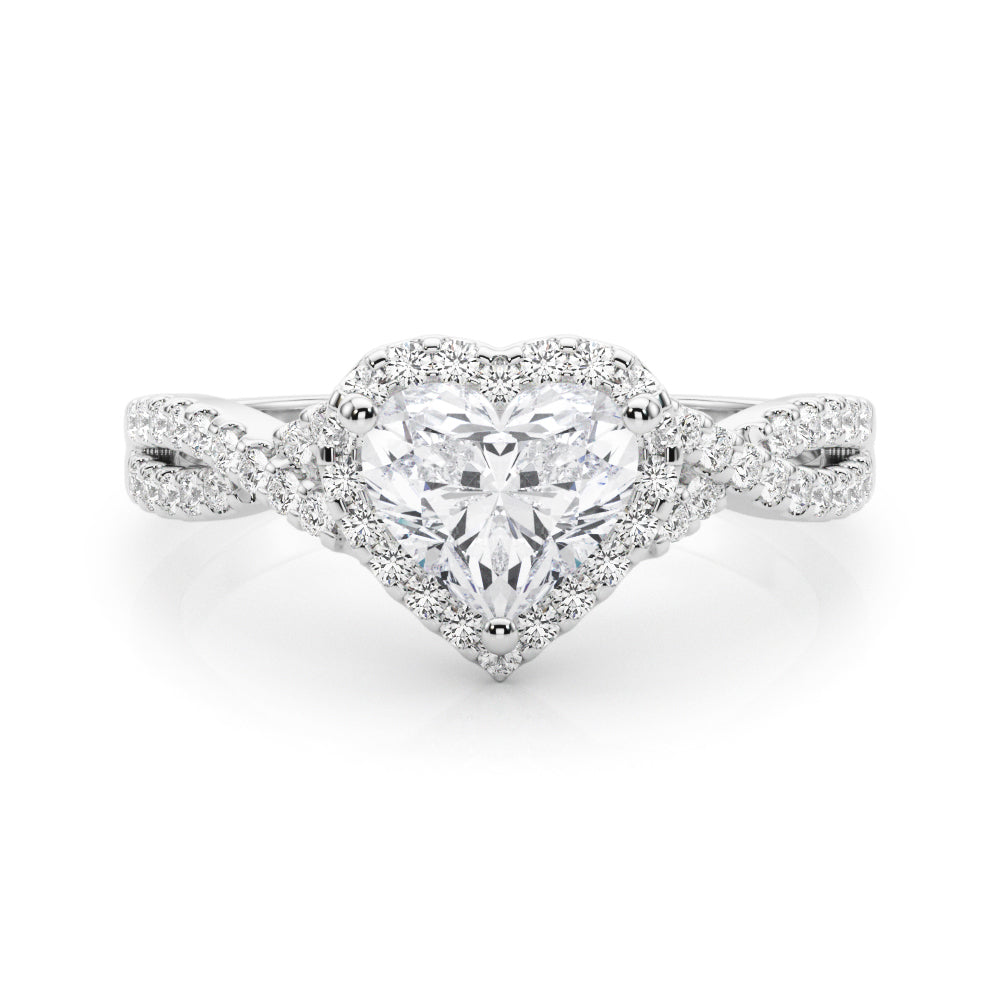 Artisan Multi-Row Round Diamond Engagement Ring in 10K/14K gold and platinum with certified lab-grown or natural diamonds