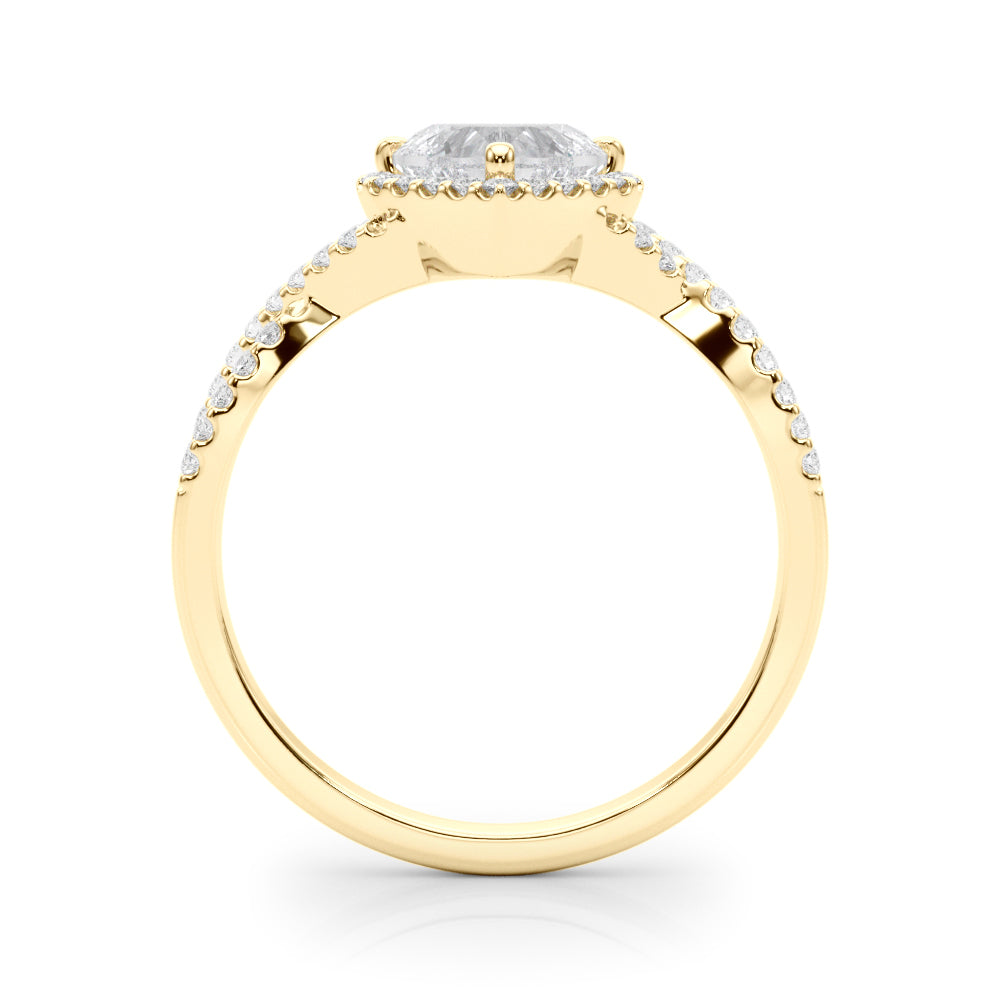 Artisan Multi-Row Round Diamond Engagement Ring in 10K/14K gold and platinum with certified lab-grown or natural diamonds