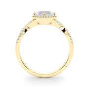 Artisan Multi-Row Round Diamond Engagement Ring in 10K/14K gold and platinum with certified lab-grown or natural diamonds
