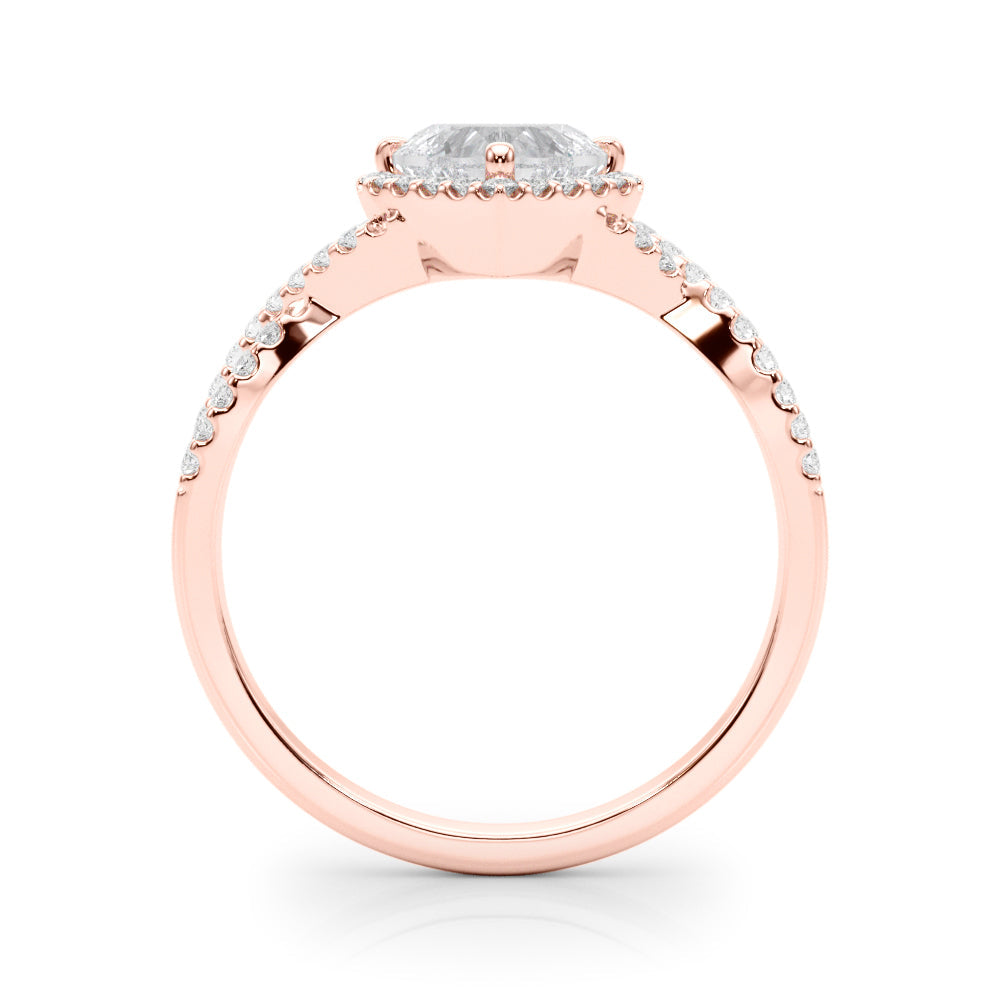 Artisan Multi-Row Round Diamond Engagement Ring in 10K/14K gold and platinum with certified lab-grown or natural diamonds