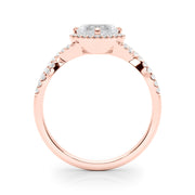 Artisan Multi-Row Round Diamond Engagement Ring in 10K/14K gold and platinum with certified lab-grown or natural diamonds
