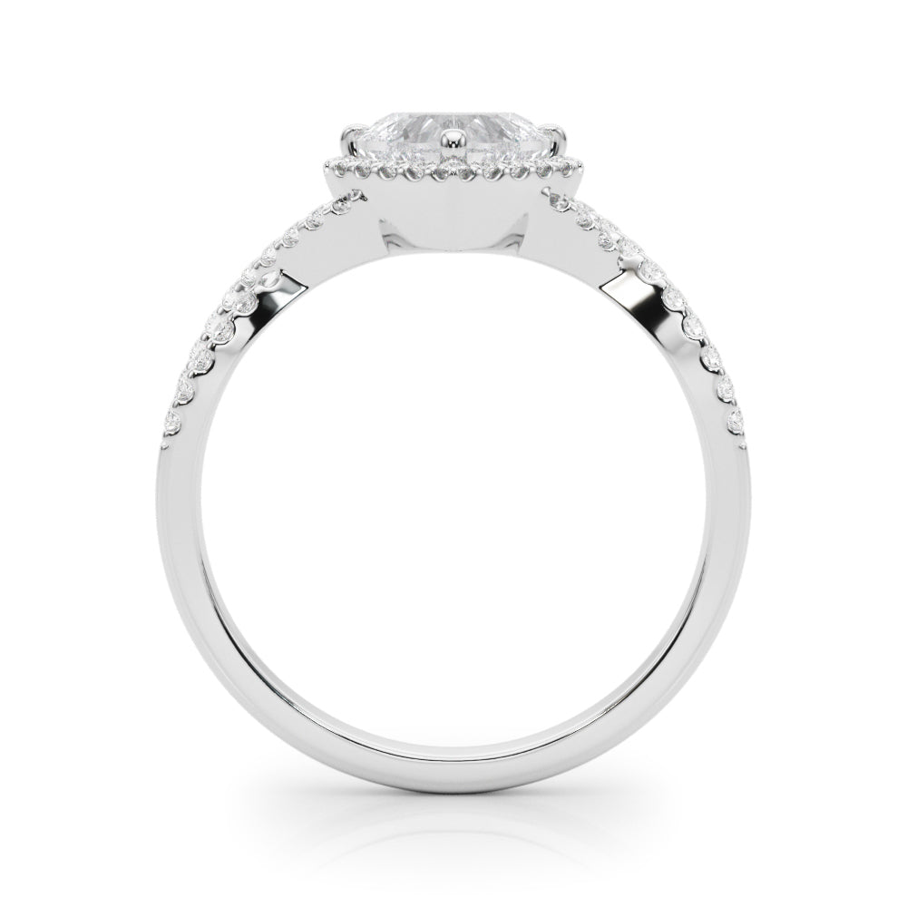 Artisan Multi-Row Round Diamond Engagement Ring in 10K/14K gold and platinum with certified lab-grown or natural diamonds