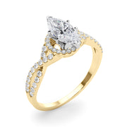 Artisan Multi-Row Round Diamond Engagement Ring in 10K/14K gold and platinum with certified lab-grown or natural diamonds