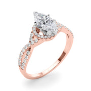 Artisan Multi-Row Round Diamond Engagement Ring in 10K/14K gold and platinum with certified lab-grown or natural diamonds