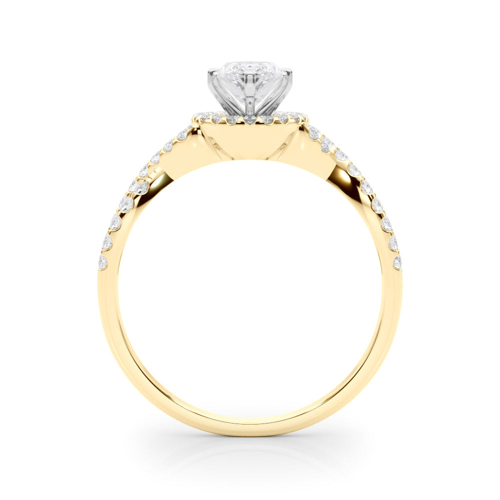 Artisan Multi-Row Round Diamond Engagement Ring in 10K/14K gold and platinum with certified lab-grown or natural diamonds