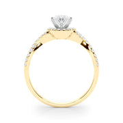 Artisan Multi-Row Round Diamond Engagement Ring in 10K/14K gold and platinum with certified lab-grown or natural diamonds