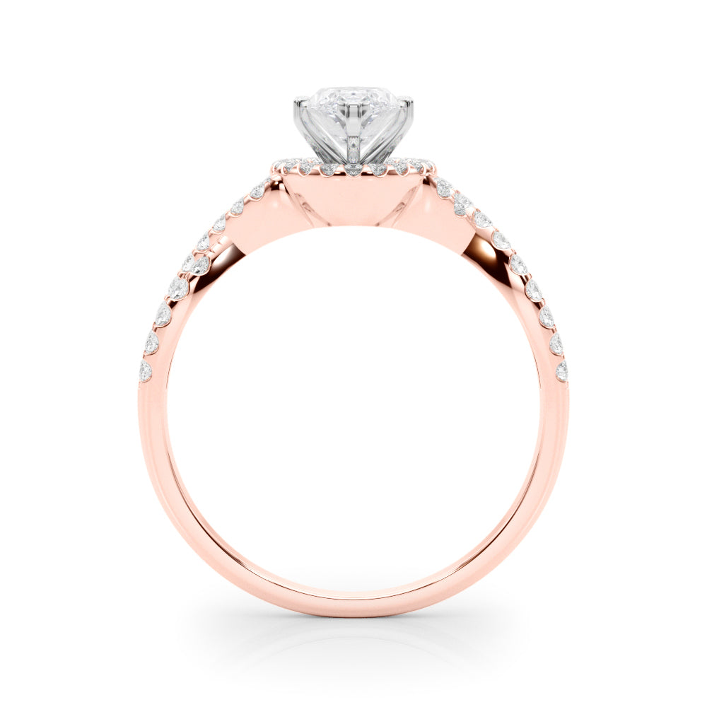 Artisan Multi-Row Round Diamond Engagement Ring in 10K/14K gold and platinum with certified lab-grown or natural diamonds