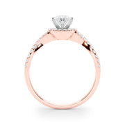 Artisan Multi-Row Round Diamond Engagement Ring in 10K/14K gold and platinum with certified lab-grown or natural diamonds