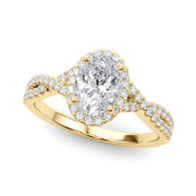 Artisan Multi-Row Round Diamond Engagement Ring in 10K/14K gold and platinum with certified lab-grown or natural diamonds