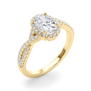 Artisan Multi-Row Round Diamond Engagement Ring in 10K/14K gold and platinum with certified lab-grown or natural diamonds