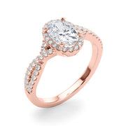 Artisan Multi-Row Round Diamond Engagement Ring in 10K/14K gold and platinum with certified lab-grown or natural diamonds