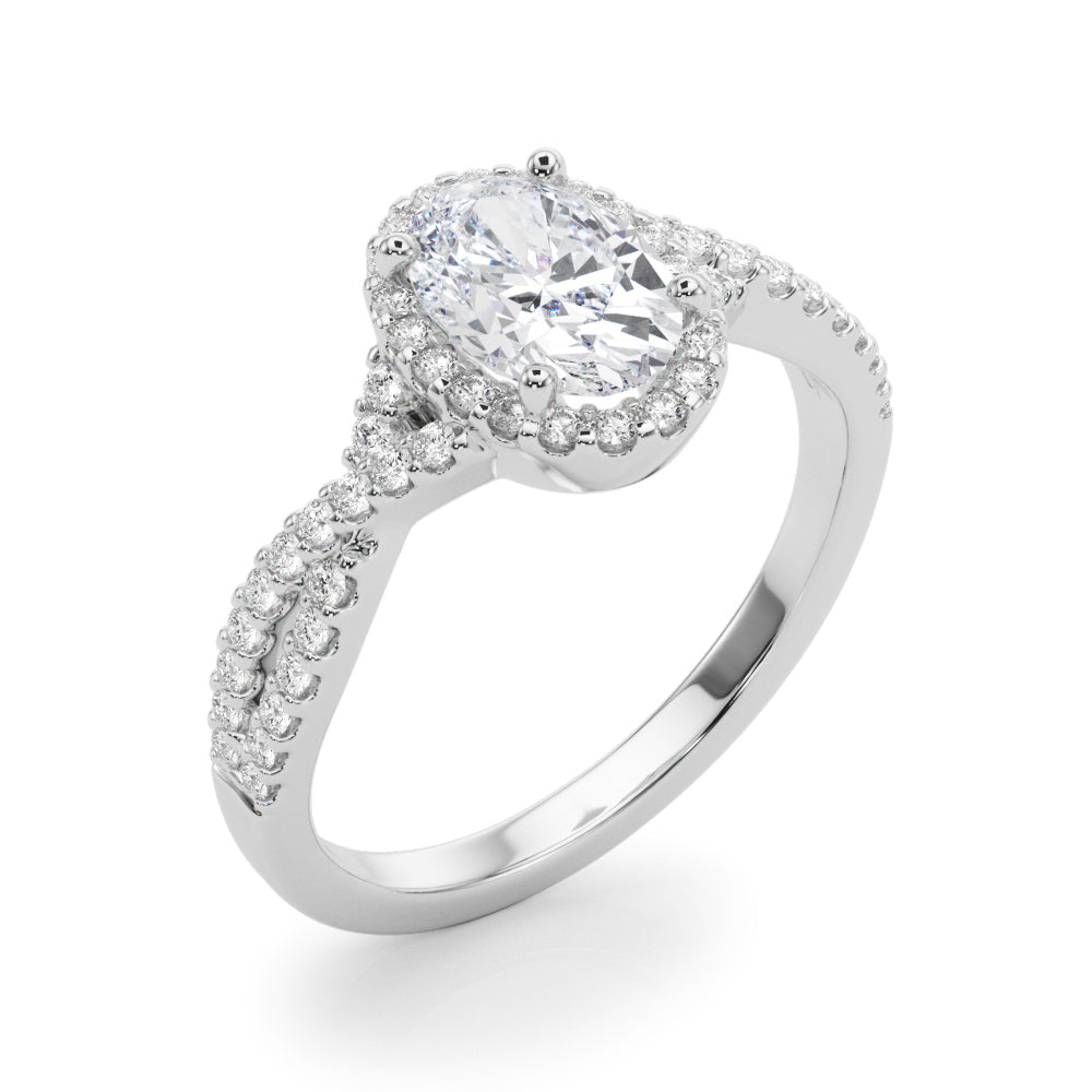 Artisan Multi-Row Round Diamond Engagement Ring in 10K/14K gold and platinum with certified lab-grown or natural diamonds