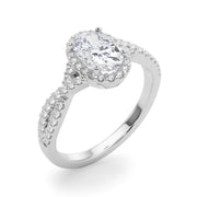 Artisan Multi-Row Round Diamond Engagement Ring in 10K/14K gold and platinum with certified lab-grown or natural diamonds