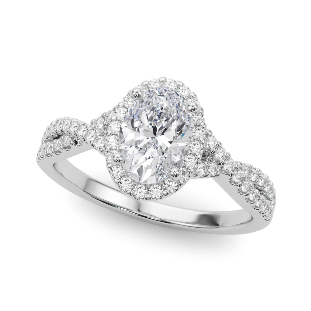 Artisan Multi-Row Round Diamond Engagement Ring in 10K/14K gold and platinum with certified lab-grown or natural diamonds
