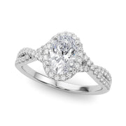 Artisan Multi-Row Round Diamond Engagement Ring in 10K/14K gold and platinum with certified lab-grown or natural diamonds