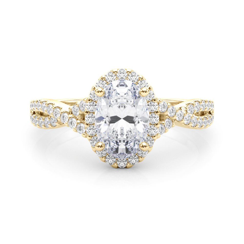 Artisan Multi-Row Round Diamond Engagement Ring in 10K/14K gold and platinum with certified lab-grown or natural diamonds