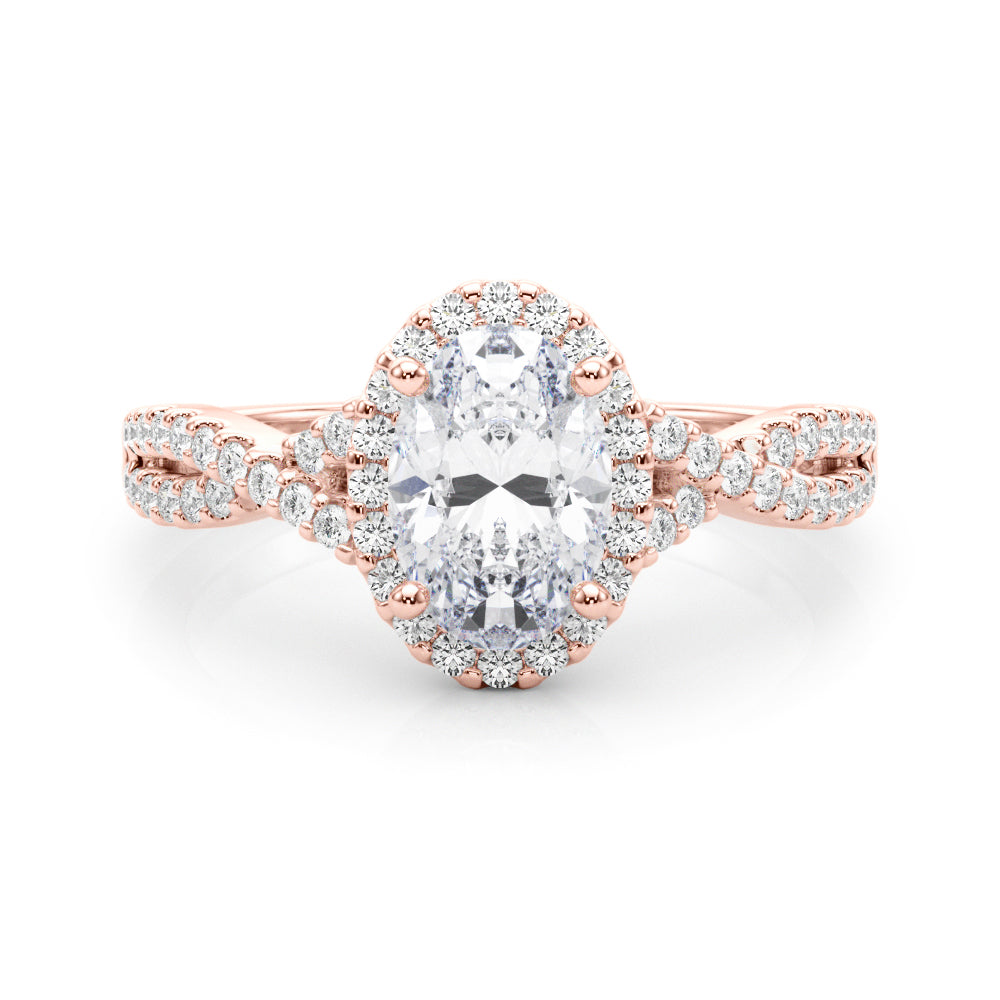 Artisan Multi-Row Round Diamond Engagement Ring in 10K/14K gold and platinum with certified lab-grown or natural diamonds