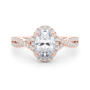 Artisan Multi-Row Round Diamond Engagement Ring in 10K/14K gold and platinum with certified lab-grown or natural diamonds