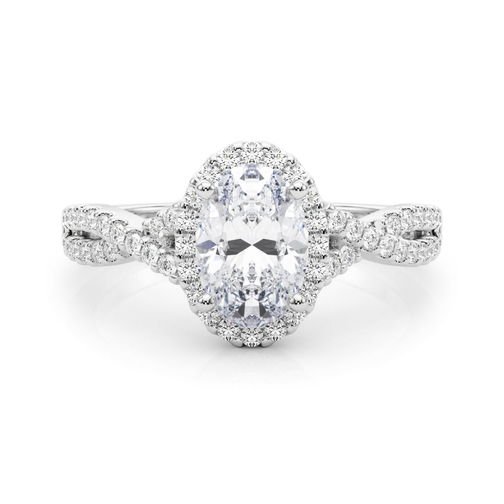 Artisan Multi-Row Round Diamond Engagement Ring in 10K/14K gold and platinum with certified lab-grown or natural diamonds
