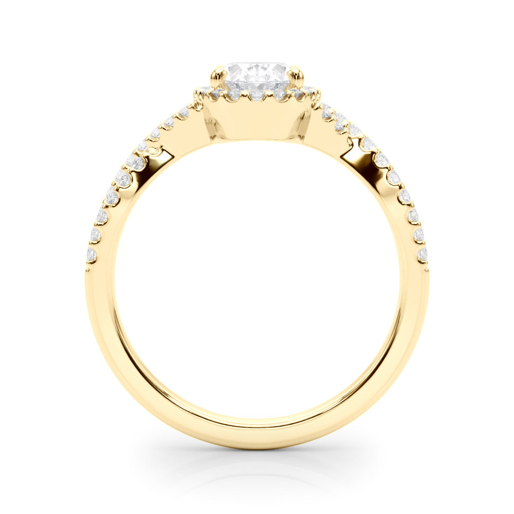 Artisan Multi-Row Round Diamond Engagement Ring in 10K/14K gold and platinum with certified lab-grown or natural diamonds