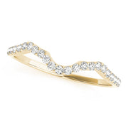 Shared Prong Curved Wedding Half Eternity Ring in 10K/14K gold and platinum with certified lab-grown or natural diamonds