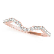 Shared Prong Curved Wedding Half Eternity Ring in Gold & Platinum