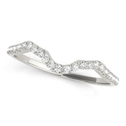 Shared Prong Curved Wedding Half Eternity Ring in Gold & Platinum