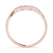 Shared Prong Curved Wedding Half Eternity Ring in Gold & Platinum