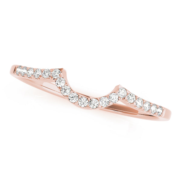 Single Row Curved Half Eternity Ring in Gold & Platinum