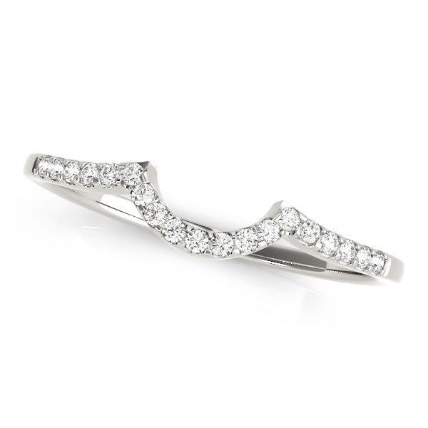Single Row Curved Half Eternity Ring in Gold & Platinum