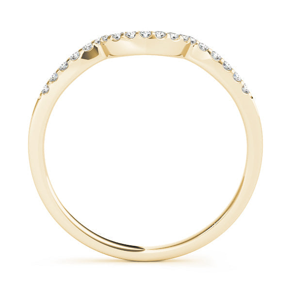 Single Row Curved Half Eternity Ring in Gold & Platinum
