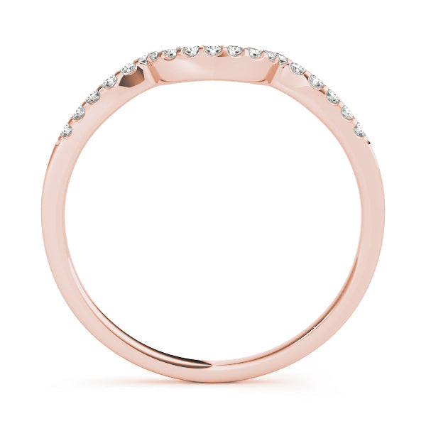 Single Row Curved Half Eternity Ring in Gold & Platinum