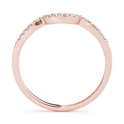 Single Row Curved Half Eternity Ring in Gold & Platinum