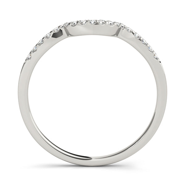 Single Row Curved Half Eternity Ring in Gold & Platinum