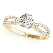 Exquisite Multi-Row Round Diamond Engagement Ring in 10K/14K gold and platinum with certified lab-grown or natural diamonds