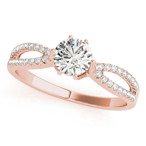 Exquisite Multi-Row Round Diamond Engagement Ring in 10K/14K gold and platinum with certified lab-grown or natural diamonds