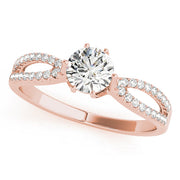 Exquisite Multi-Row Round Diamond Engagement Ring in 10K/14K gold and platinum with certified lab-grown or natural diamonds