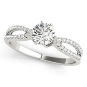 Exquisite Multi-Row Round Diamond Engagement Ring in 10K/14K gold and platinum with certified lab-grown or natural diamonds