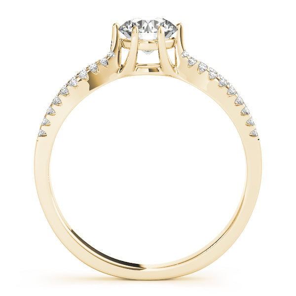 Exquisite Multi-Row Round Diamond Engagement Ring in 10K/14K gold and platinum with certified lab-grown or natural diamonds