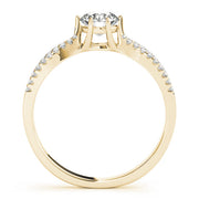 Exquisite Multi-Row Round Diamond Engagement Ring in 10K/14K gold and platinum with certified lab-grown or natural diamonds