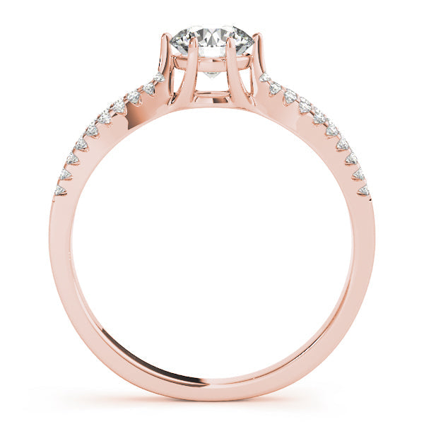 Exquisite Multi-Row Round Diamond Engagement Ring in 10K/14K gold and platinum with certified lab-grown or natural diamonds