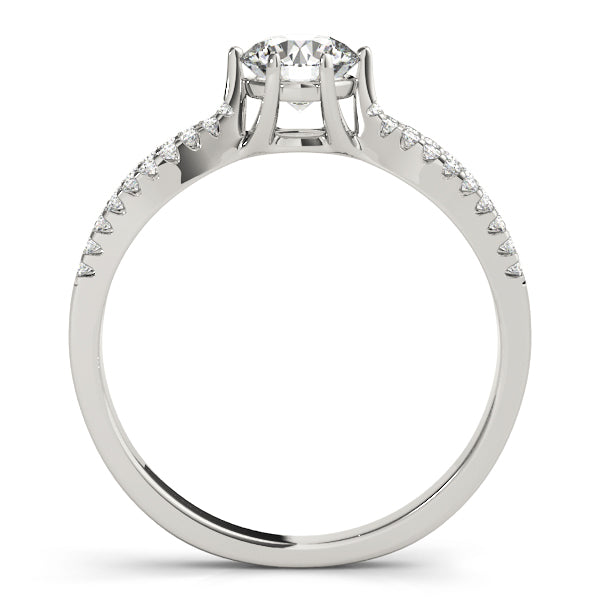 Exquisite Multi-Row Round Diamond Engagement Ring in 10K/14K gold and platinum with certified lab-grown or natural diamonds
