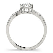 Exquisite Multi-Row Round Diamond Engagement Ring in 10K/14K gold and platinum with certified lab-grown or natural diamonds