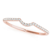 Single Row Curved Half Eternity Ring in Gold & Platinum