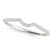 Single Row Curved Half Eternity Ring in Gold & Platinum