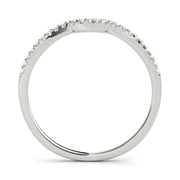 Single Row Curved Half Eternity Ring in Gold & Platinum