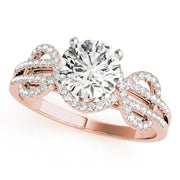 Regal Multi-Row Round Diamond Engagement Ring in 10K/14K gold and platinum with certified lab-grown or natural diamonds