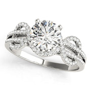 Regal Multi-Row Round Diamond Engagement Ring in 10K/14K gold and platinum with certified lab-grown or natural diamonds